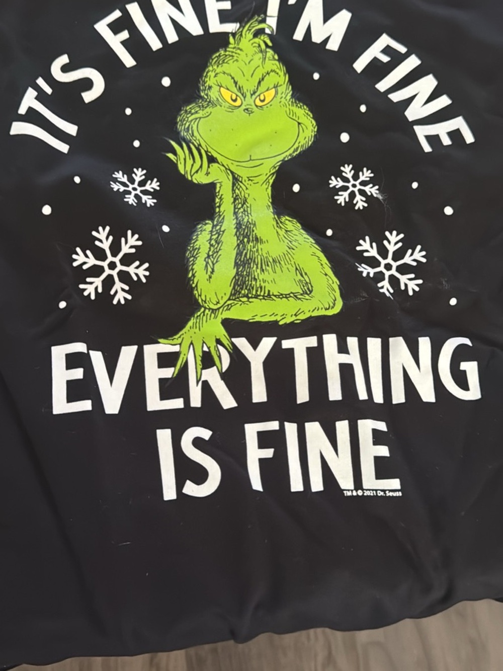 Dr. Seuss Bright Green Grinch Graphic Tee with White Lettering